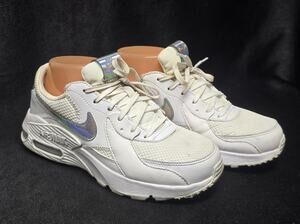 Nike Air Max White & Silver Iridescent Excee Sneakers Running Shoes